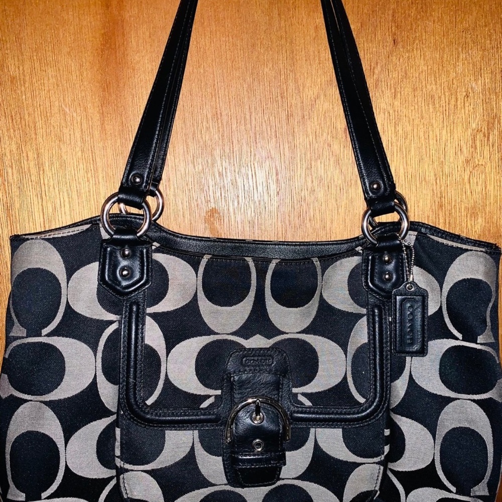 Coach Black and Gray Shoulder Bag
